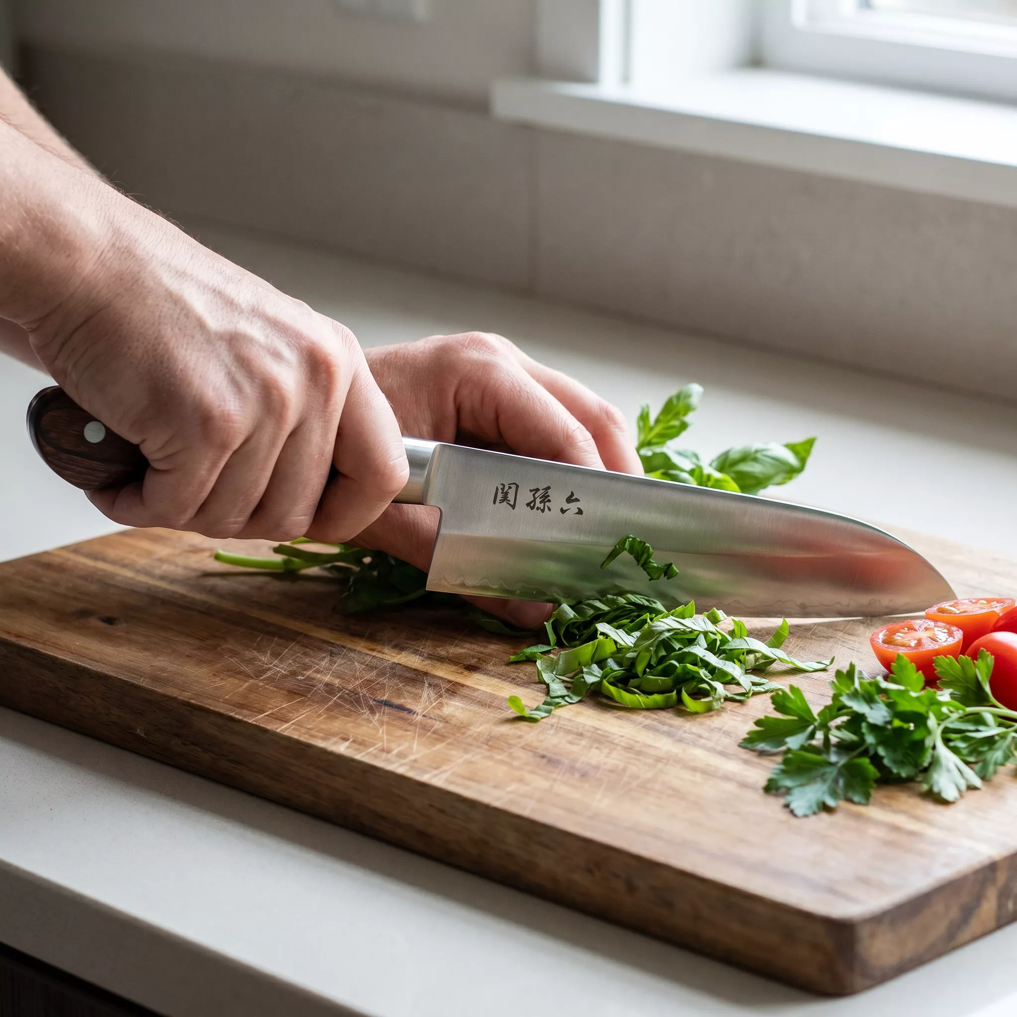 Suncraft Clad Nóż Santoku 16,7 cm - Stal AUS10 San Mai