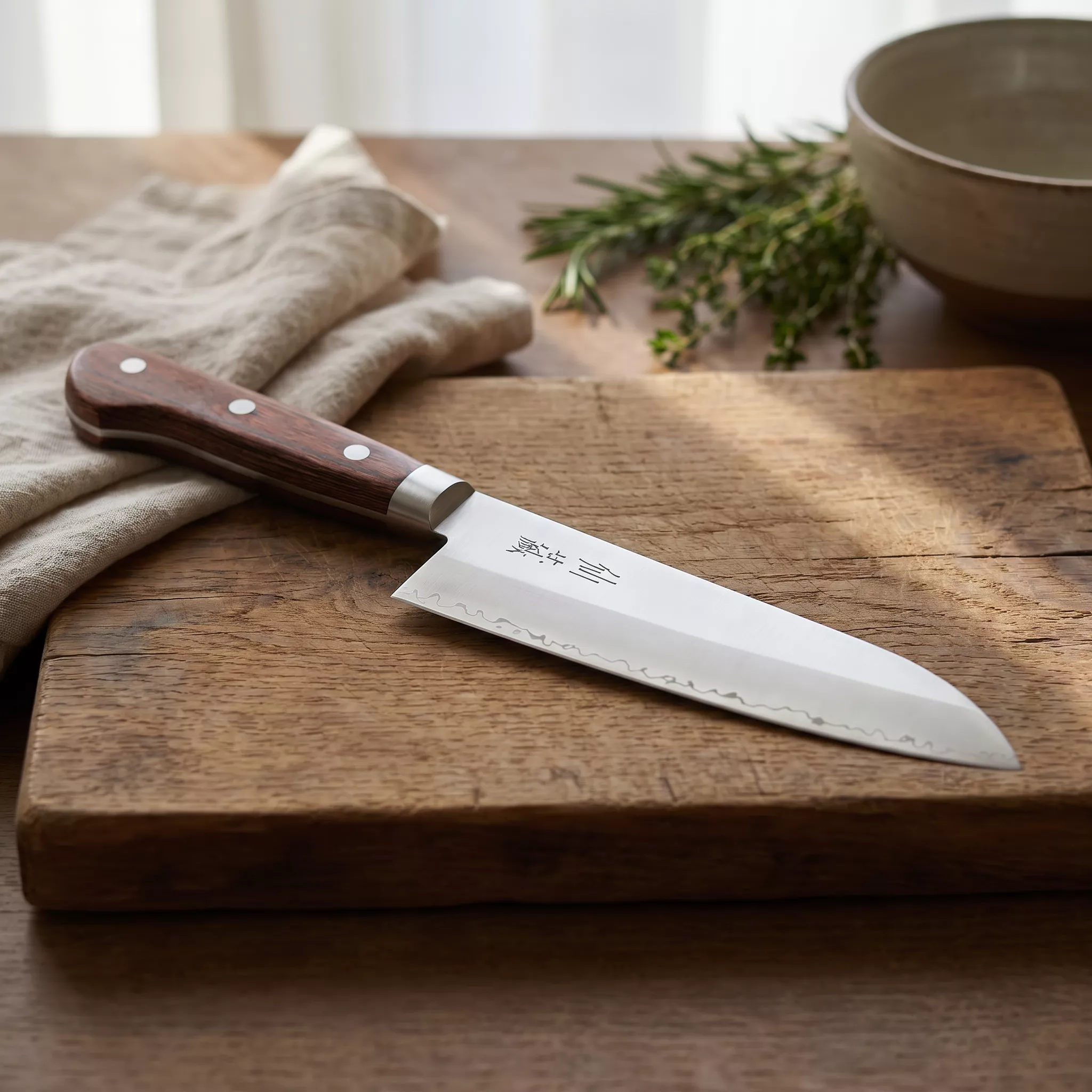 Suncraft Clad Nóż Santoku 16,7 cm - Stal AUS10 San Mai