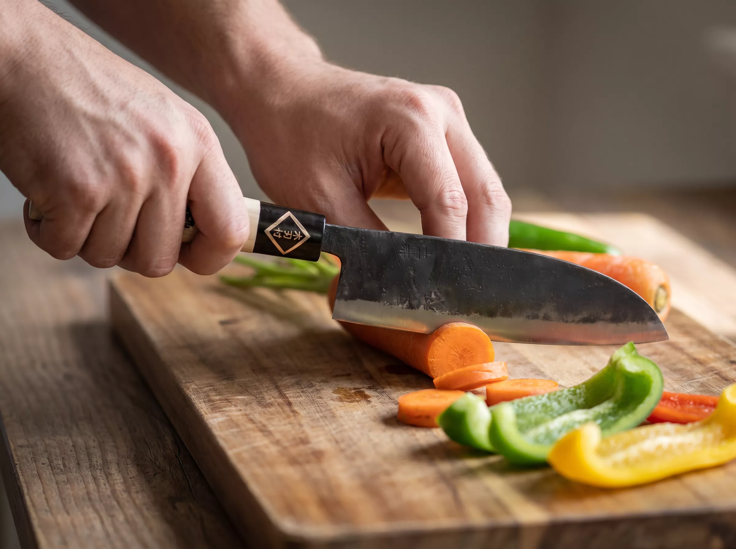 Japoński Nóż Santoku Tosa Ryoma 16,5 cm Stal Shirogami