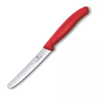 Victorinox Swiss Classic Nóż Stołowy do Pomidorów, Ząbkowany, Czerwony