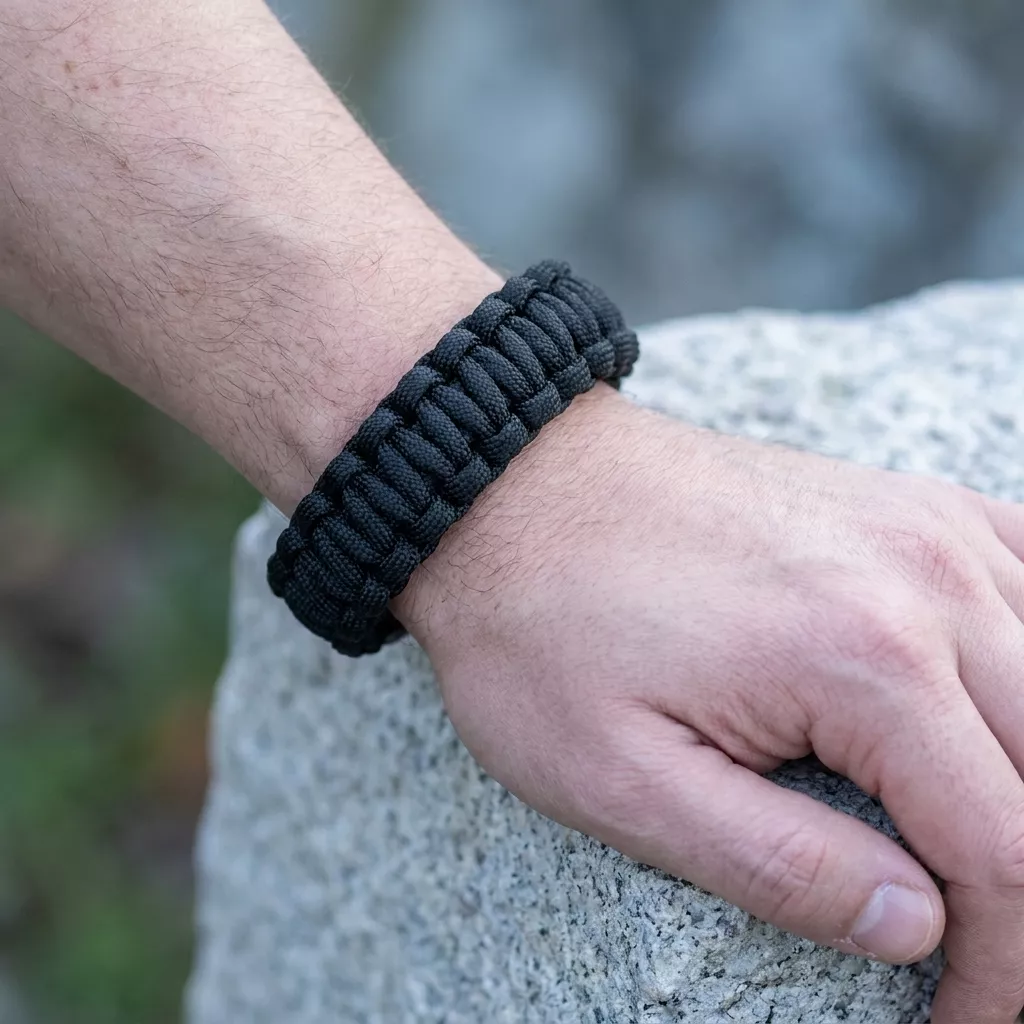 Bransoletka survivalowa paracord z gwizdkiem Welde 22 cm