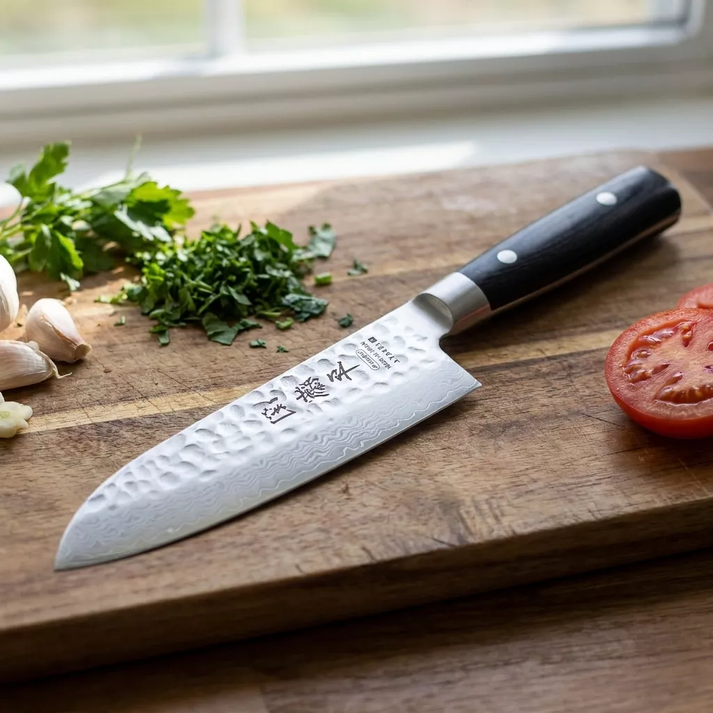 Yaxell nóż kuchenny Santoku 16,5 cm damast VG10