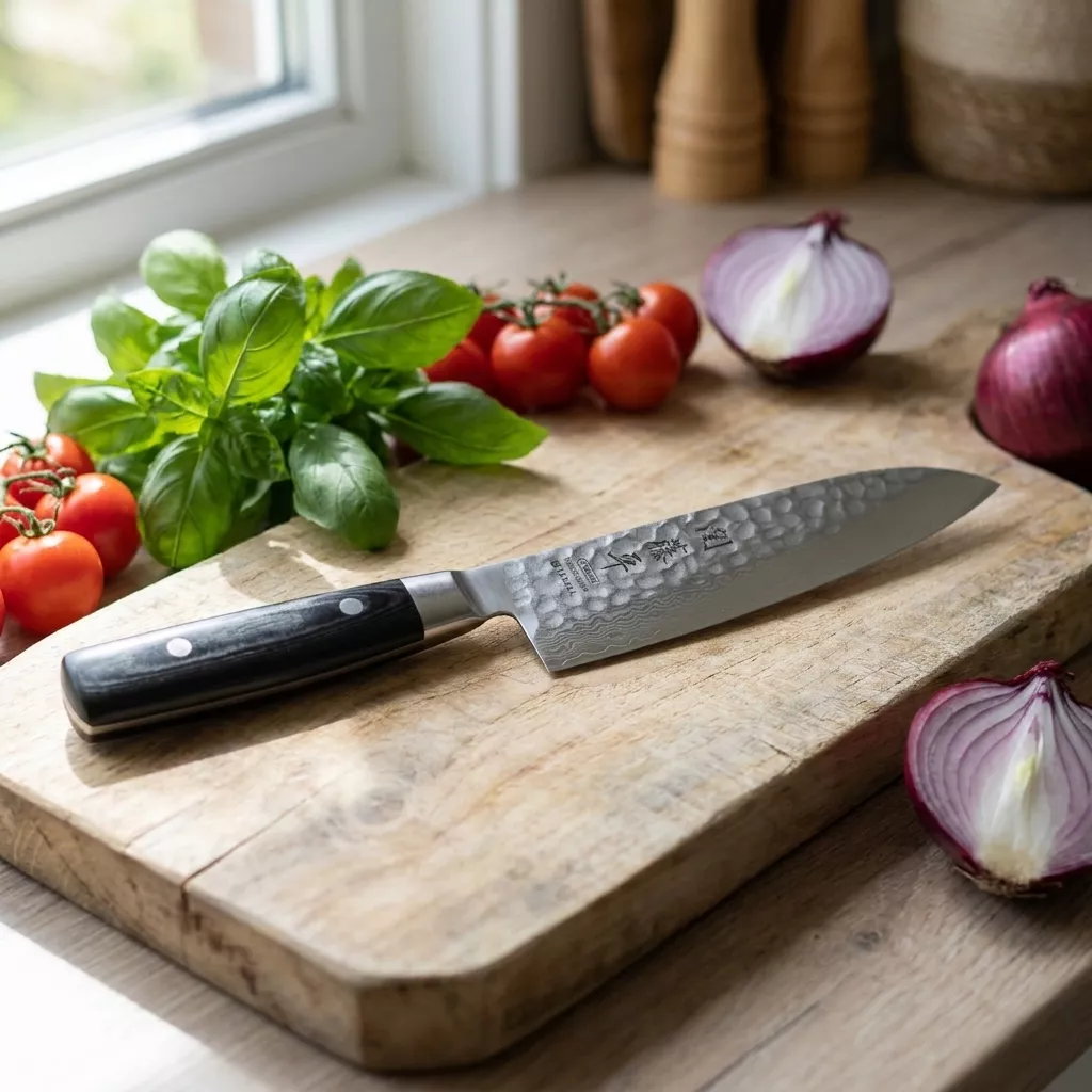 Yaxell nóż kuchenny Santoku 16,5 cm damast VG10