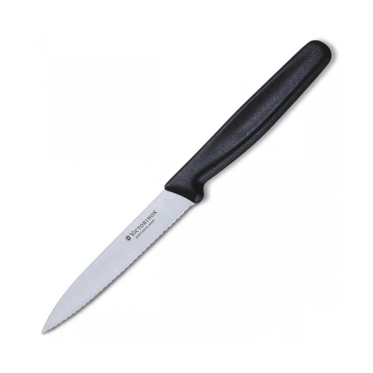 Victorinox nóż do jarzyn 10cm ząbkowany czarny