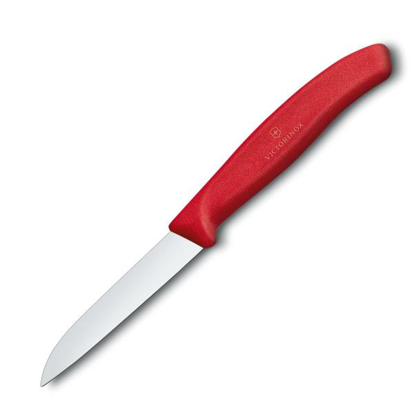 Victorinox nóż do jarzyn gładki 8cm czerwony