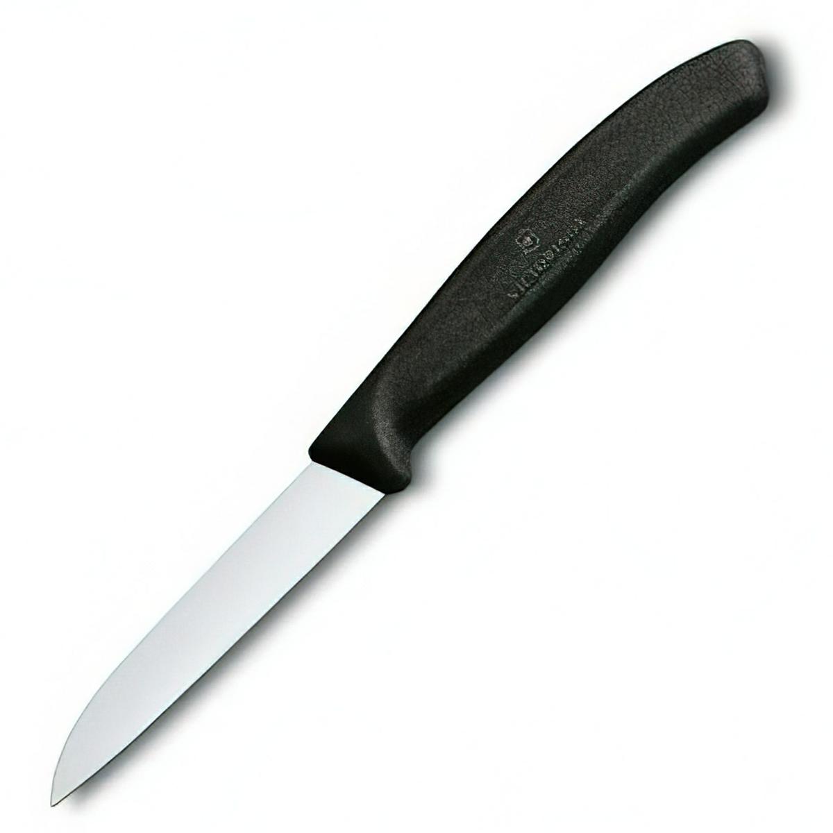 Victorinox nóż do jarzyn gładki 8cm czarny.