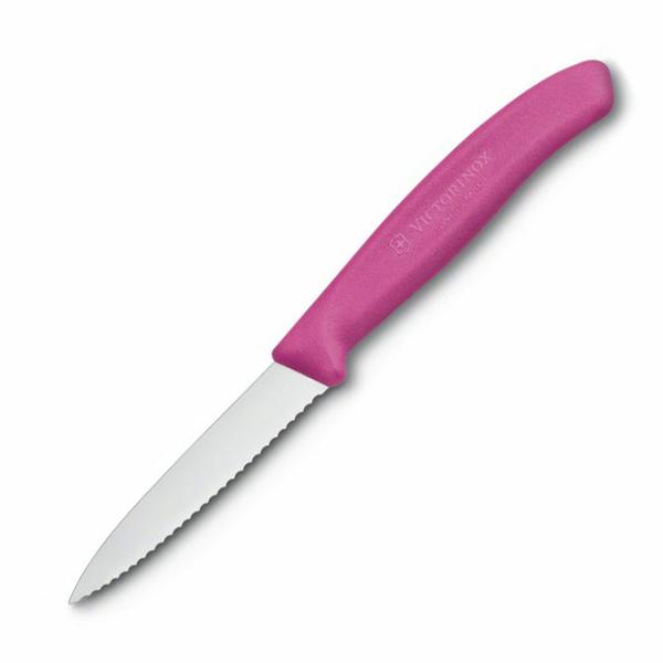 Victorinox nóż do obierania 8cm ząbkowany różowy