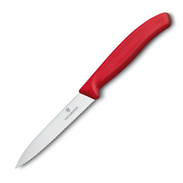 Victorinox nóż do jarzyn 10cm ząbkowany czerwony