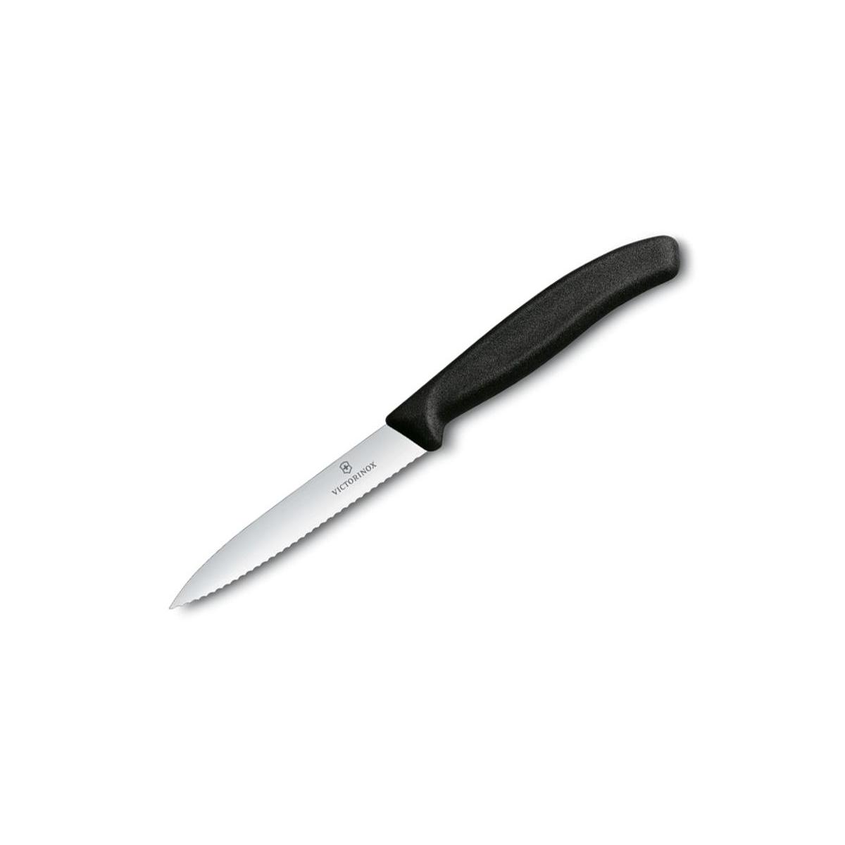 Victorinox nóż do jarzyn 10cm ząbkowany czarny 677