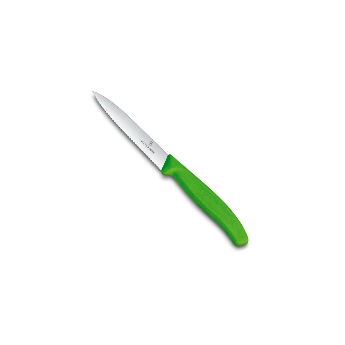 Victorinox nóż do jarzyn 10cm ząbkowany zielony