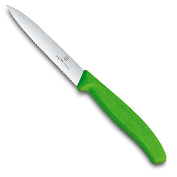Victorinox nóż do jarzyn 10cm ząbkowany zielony