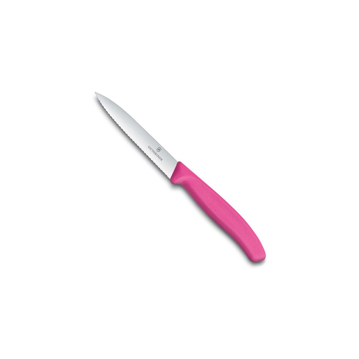 Victorinox nóż do jarzyn 10cm ząbkowany różowy