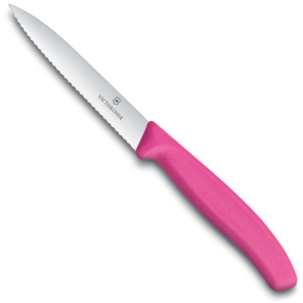 Victorinox nóż do jarzyn 10cm ząbkowany różowy