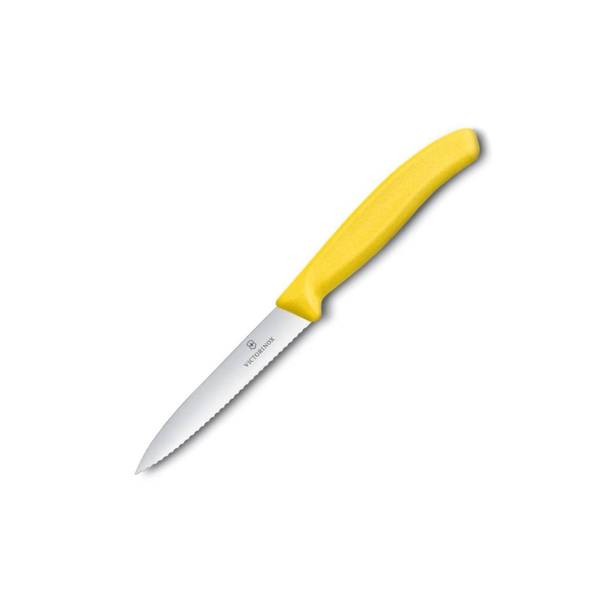 Victorinox nóż do jarzyn 10cm ząbkowany żółty