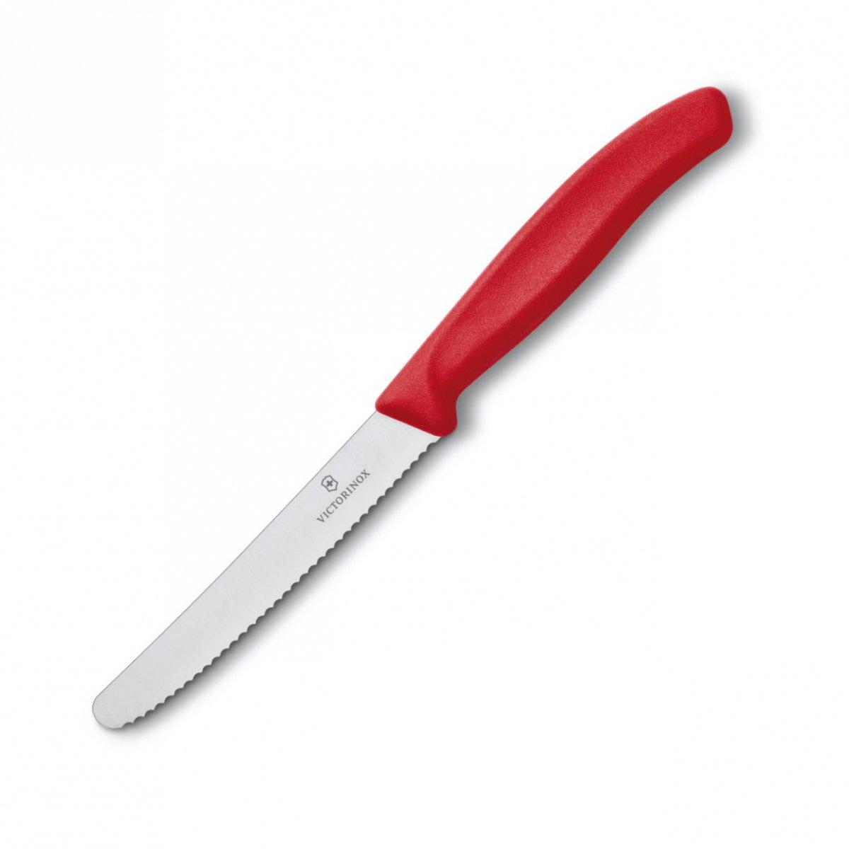 Victorinox nóż uniwersalny 11cm ząbkowany czerwony