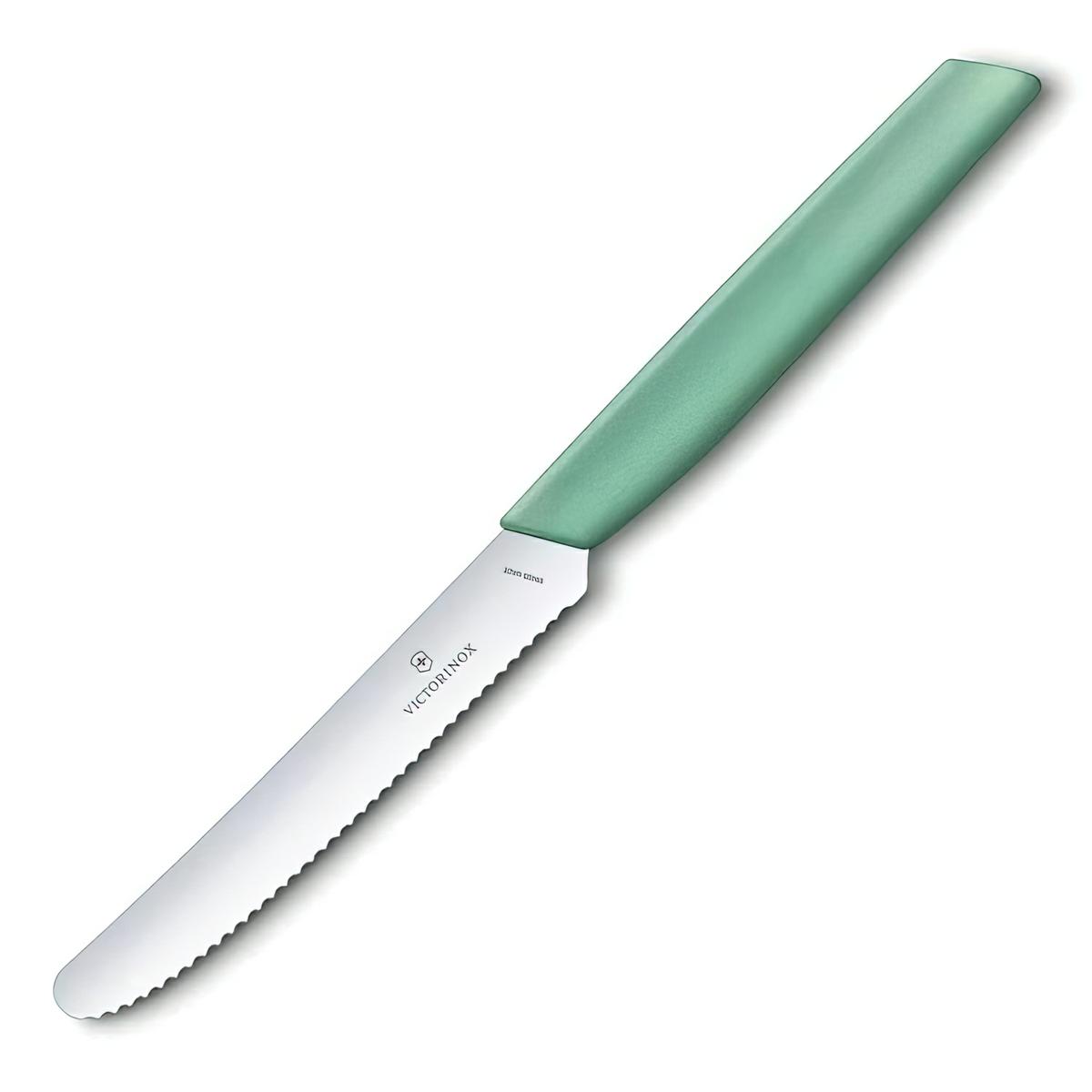 Victorinox nóż uniwersalny 11cm ząbkowany miętowy.
