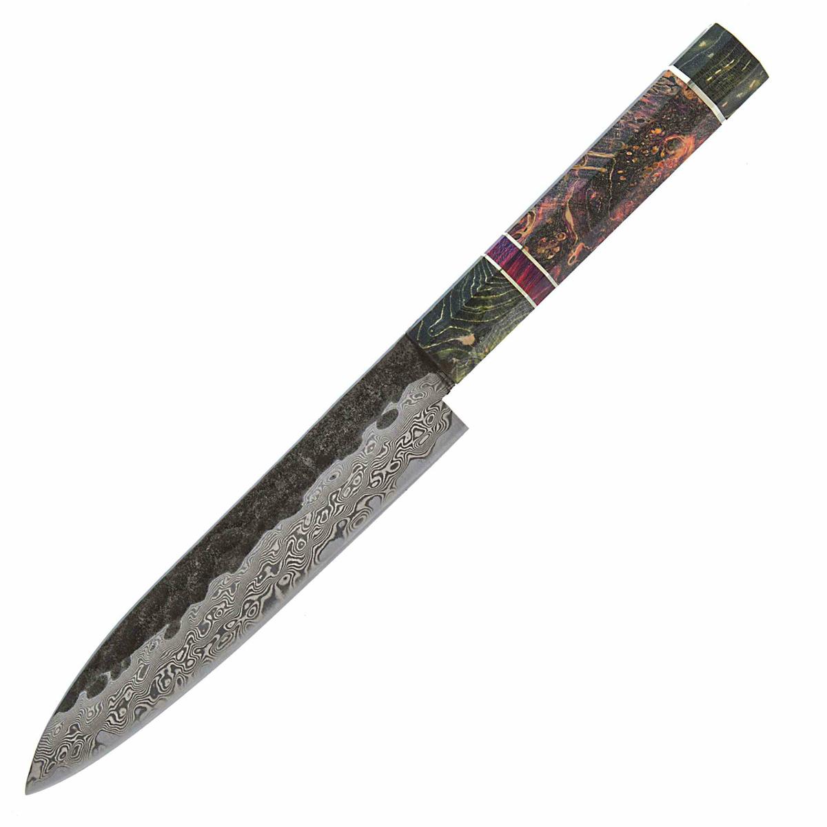 Dan Woo custom nóż uniwersalny 14,5cm Damast T10