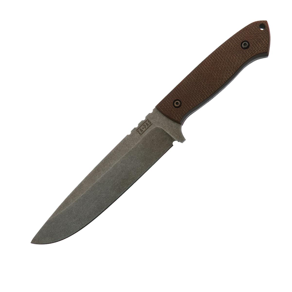 Za-Pas nóż Expandable Stonewash Brown Mikarta 