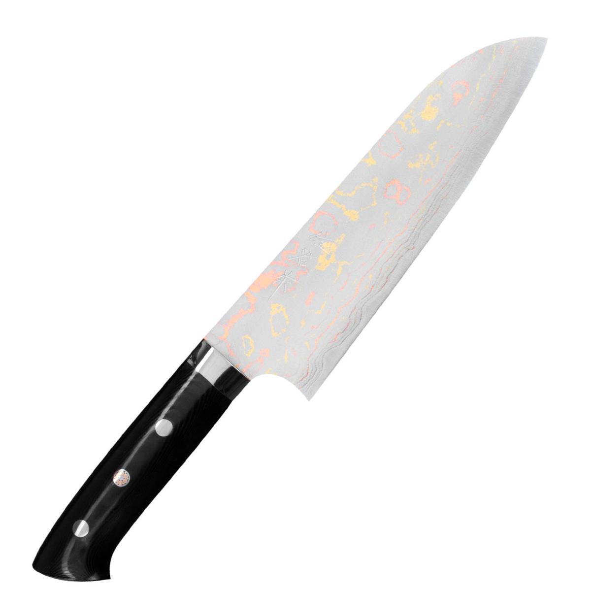 Takeshi Saji Blue Steel Nóż Santoku ręcznie kuty 1