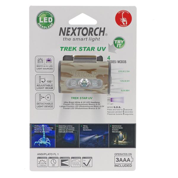 Nextorch Trek Star czołówka LED 220lm + dioda UV 