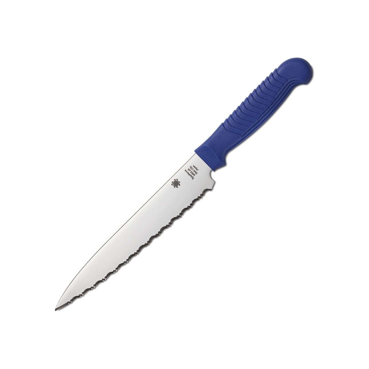 Spyderco nóż utility ząbkowany niebieski