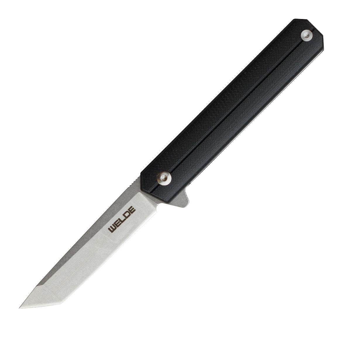 Welde nóż składany D2F13 czarny tanto.
