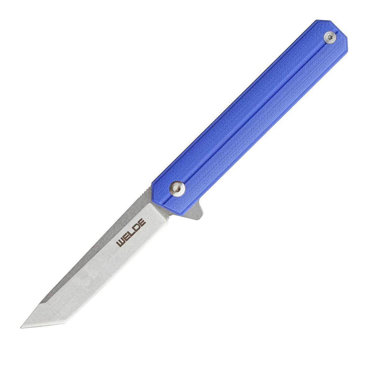 Welde nóż składany D2F13 niebieski tanto.