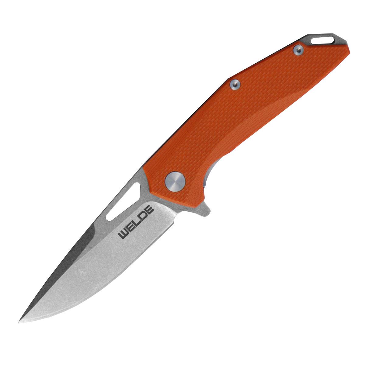 Welde nóż składany D2F28 pomarańczowy