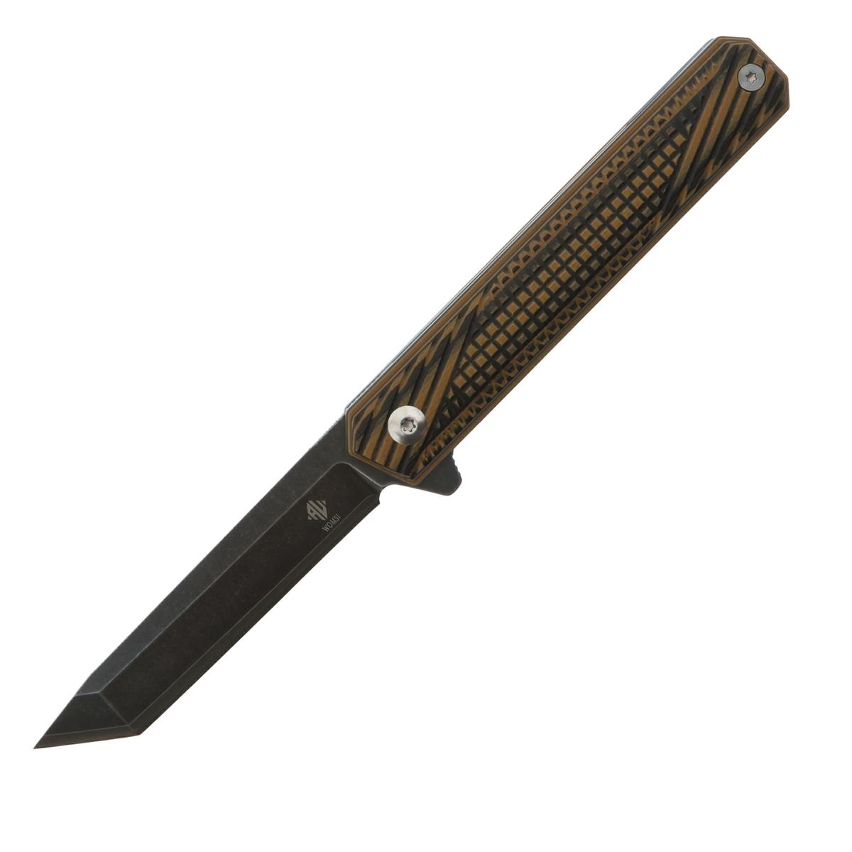 Womsi Wolf nóż składany tanto brown black G10 S90V