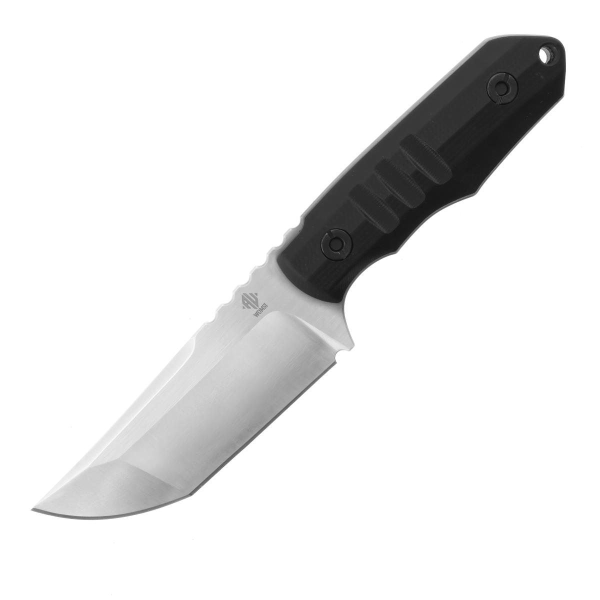Womsi Stein nóż taktyczny czarne G10 14C28N