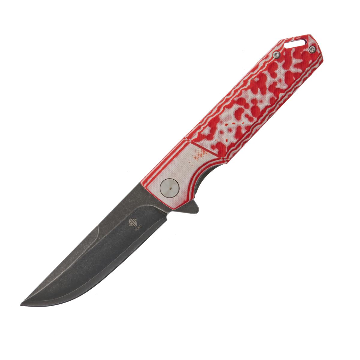 Womsi Wasp nóż składany czerwono-białe G10 S90V